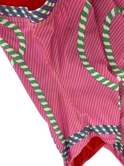 Hermes Alex Canoe-Print Jersey Swimsuit in Rose Pop - Picture 6 of 16